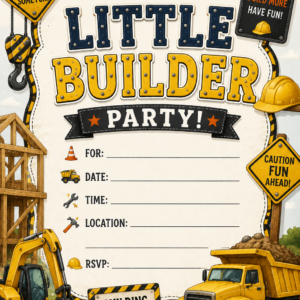 Little Builders Invitation Blank
